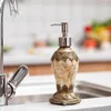 Banyo için sıvı sabun dağıtıcı şampuan şişesi 300ml reçine yeniden doldurulabilir retro portatif dağıtıcılar desenik el pompası