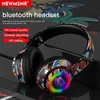 Écouteurs Newmsnr casque Bluetooth brillant conception Graffiti écouteurs sans fil avec micro réduction du bruit casque Super HiFi basses profondes
