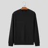 メンズセーターのインカントップ2024韓国スタイルメンズスタイリッシュなOネックショルダーパッチワークデザインプルオーバーストリートウェアオスの長袖セーター