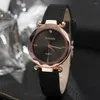 Wristwatches 2024 Fashion Starry Sky Watch Brand Womage Womens Watches Leather Strap Quartz Women Relogio Feminino