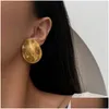 Cuelga los pendientes de la lámpara grandes personalizados de acero inoxidable para las mujeres 18k chapado en oro joyería única Navidad geométrica 2024 tendencia otfkc