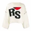 Men's Sweaters Blue Stripe RAF SIMONS RS Sweater For Men Women Top Version Oversize Bat Shirt Knit Sweatshirts v6