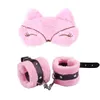 SM Handcuffs Toy Adjustable PU Leather Plush Handcuffs Blindfold Masks Restraints Bondage Sex Toy For Adults Games Accessories