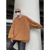 Heren Hoodies Mannen High Street Sweatshirts Zuur Gewassen Mode Losse Effen Kleur Harajuku Ronde Hals Mannelijke Merk Warme Kleding