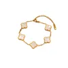 Luxo 18k banhado a ouro clássico moda charme designer pulseiras trevo de quatro folhas pulseira designer jóias elegantes pulseiras de madrepérola para mulheres e homens