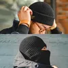 Maden homens inverno crânios gorros chapéus para mulheres de malha cachecol de lã bonés balaclava máscara gorras gorro grosso quente artesanal chapéu 240113