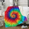 Blankets Colorful Tie Dye Blanket 3D Full Printed Wearable Adults/kids Fleece Drop Shippng Style -2