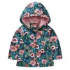 Jackets Spring Autumn Outdoor Girls Rain Jacket Lightweight Printing Children Raincoats Waterproof Hooded Kids Jacket1-5T