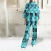 Calças femininas de duas peças mulheres moda brilhante lantejoulas decorar 2 conjuntos streetwear gola pulôver jaqueta tubo reto calças outsuits