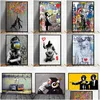 Gemälde Lustige Street Art Banksy Iti Wandkunst Leinwand Malerei Poster und Druck Cuadros Bilder für Wohnkultur Kein Rahmen Drop Deliv Dhora