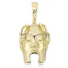 Hanger kettingen masker hanger kettingen voor mannen vrouwen luxe ontwerper hiphop hangers goud sier koper zanger star head ketting jood dh4fx