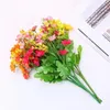 Fleurs décoratives en plastique, Bouquets de fleurs sauvages artificielles et vibrantes pour la décoration de la maison, 6 lots de soie simulée colorée