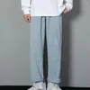 Męskie dżinsy solidne Pole Mężczyzny Pole Retro Streetwear szeroka noga z głębokim kroczem oddychającym tkaniną luźne dopasowanie długo dla wygody