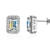 Allergisk fri 925 Sterling Silver Diamond Earrings Pass Test 1CT Square Moissanite Diamond Earrings Studs for Men Women Gift