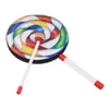 5Pack 8Inch Lollipop Drum with Mallet Rainbow Color Music Rhythm Instruments Kids Baby Children Playing Toy 240124