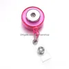 Noosa Snap -knappnyckelringsmärke Rece Rece ID Holder Infällbar utbytbar smycken Fit 18mm Drop Leverans DHSZR