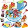 Barn simulering leksak DIY födelsedagstårta modell kök låtsas spela klipp frukt mat leksak för småbarn barn gåva 240112