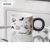 Tasses créatives en céramique avec cuillère pour filles, grande capacité, pour boire de l'eau, du petit déjeuner, du lait, du café, nouveauté, cadeaux