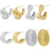 Stud Earrings ZHUKOU 4styles Glossy For Women Oval Shape Mosquito Coil Hoop 2024 Fashion Jewelry Wholesale VE1211