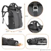 الملحقات BESNFOTO BN2020PRO DSLR حقيبة الظهر Rolltop Compartment Compartment Quick Side Access Camera Camera Camera Bag للمشي لمسافات طويلة