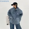 Veste en jean ample rétro loisirs pull pour femmes et hommes manteaux moto manches longueur vêtements d'extérieur décontractés poche Streetwear 240113