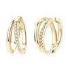 IOGOU – boucles d'oreilles Double cerceau 100% véritable pour femmes, en argent Sterling 925, bijoux de fiançailles à la mode, cadeau 240112