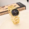 Luxury Women's Watch Vintage Wild Personality Steel Inlaid With Rhinestone 24k Gold Valentine Gift 240112