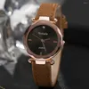 Wristwatches 2024 Fashion Starry Sky Watch Brand Womage Womens Watches Leather Strap Quartz Women Relogio Feminino