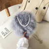 Fur Evening Women Bag Party Wedding Luxury Handbags Tote Pearl Chain Tassel Shoulder Feather Love Day Clutches 220923