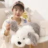 Lovely Long Hair Lying Dog Toy Soft Plush Animal Pillow Stuffed Puppy Doll Baby Cartoon Cushion Girl Kids Birthday Gift 240113