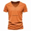 Heren T-shirts JAYCOSIN 10 kleuren heren mode casual T-shirts effen kleur katoen V-hals korte mouw top comfortabel hoge kwaliteit tee snelle verzendingephemeralew