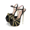 Sandals Summer Sexy Pleated High Heels Platform For Women Open Peep Toe Buckle Strap Stiletto Wedding Pole Dance Shoes