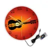 Wall Clocks Guitar Island Landscape At Sunset Artwork Decorative Clock Reflection Musical Home Decor Silent