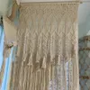 Bohemian Macrame Curtain Tapestry Wall Hanging Macrame Woven Door Curtain Divider Hanging Dream Catcher For Bedroom Living Room 240113