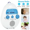 Radio Portable Waterproof Shower Radio Bathroom Hanging Music Radio Speaker MultiBand FM/AM Powerful Speakers Radio Operated