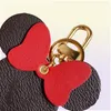 2023 Plauid Designer Mouse Bow Torychains PU Leather Animal Bag del Pendant Charm Girls Auto Capitane Caragonisti Chains Fashion Women Key Rin6531258