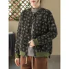 Trench da donna Retro Donna Parka 2024 Autunno Inverno Stampa Fiori Tasche Cardigan in lino di cotone imbottito Cappotto caldo casual femminile