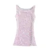 Débardeurs pour femmes Camisole ornée de paillettes O Cou Slim Fit Débardeur pour femmes Brillant Sparkling Stage Show Performance Gilet Pull doux