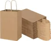 Kraft Paper Gift Bags With Handles Shopping Carry Craft Brown White Bag DIY Bag Party Festive Supplies