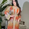 Etniska kläder 2pc Öppna Abaya Dubai Kaftan 2 stycken Set Marocko Caftan Women Muslim Eid Ramadan Dress Party Gown Islamic Jalabiya Robe