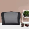 Kosmetiska väskor KF-Black Mesh Makeup Bag Se genom Zipper Pouch Travel and ToileTries Organizer Pack på 12 (S M L)
