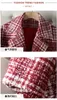 Yibaka Plaid Blazer for Women Elegant Lengeveve Turn Down Collar Jacketファッションオフィスレディースシングルボタンコート240113