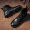 Buty męskie 2024 Autumn Winter Designer Vintage British Leather Bot Męski Modna Moda Casual Black Platform Buty dla mężczyzn