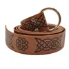 Riemen Retro lederen riem middeleeuwse reliëf Viking Vegvisir PU O-ring Renaissance ridder gespen accessoires