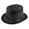 Boinas Blingbling Fedora Glitter Magician Hat Victorian Age Mujeres Hombres Po Props