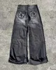 Männer Jeans Y2k Dunkle Hosen American Star Heiße Trend Marke Übergroße Jeans Männer High Street Fashion Gerade Breite Bein Hosen frauenyolq
