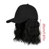 Ball Caps Women Hair Hat Adjustable Baseball Cap Female Short Curly Long Brim