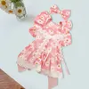 Dog Apparel Cozy Pet Dress Floral Print Casual Wear Bow-knot Cat Clothes Small Two-legged