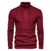 Männer Pullover 2024 Herbst Rollkragenpullover Mode Lässig Stricken Warme Basis Shirt Einfarbig Pullover 225