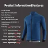 KEMALOCE printemps hiver veste de cyclisme hommes polaire à manches longues vélo noir blanc bleu gris tissu thermique vtt vélo Jersey 240112